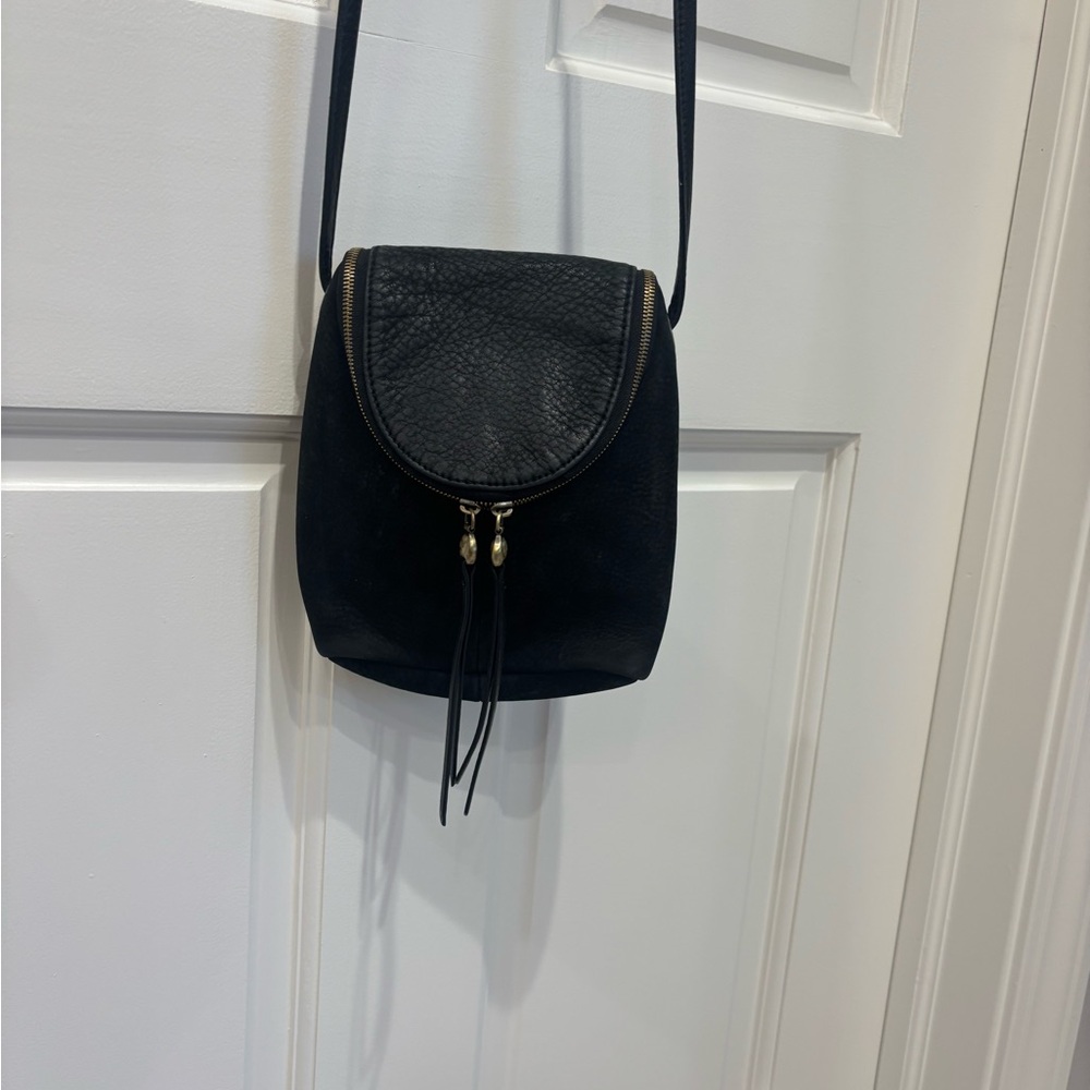 HOBO Black Crossbody Bag with Gold Accents